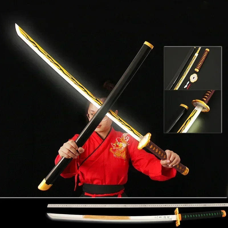 Demon Slayer Anime Katana Nichirin lame en bois Led