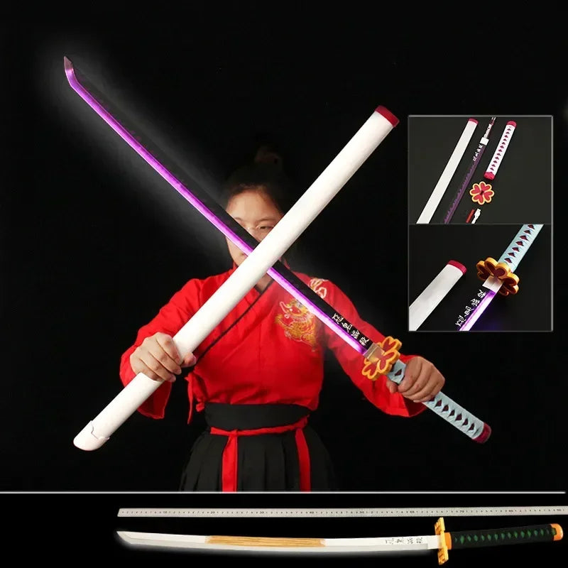 Demon Slayer Anime Katana Nichirin lame en bois Led