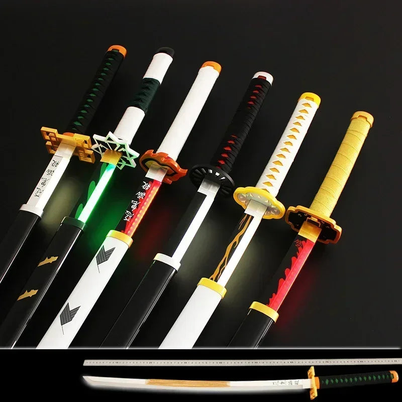 Demon Slayer Anime Katana Nichirin lame en bois Led
