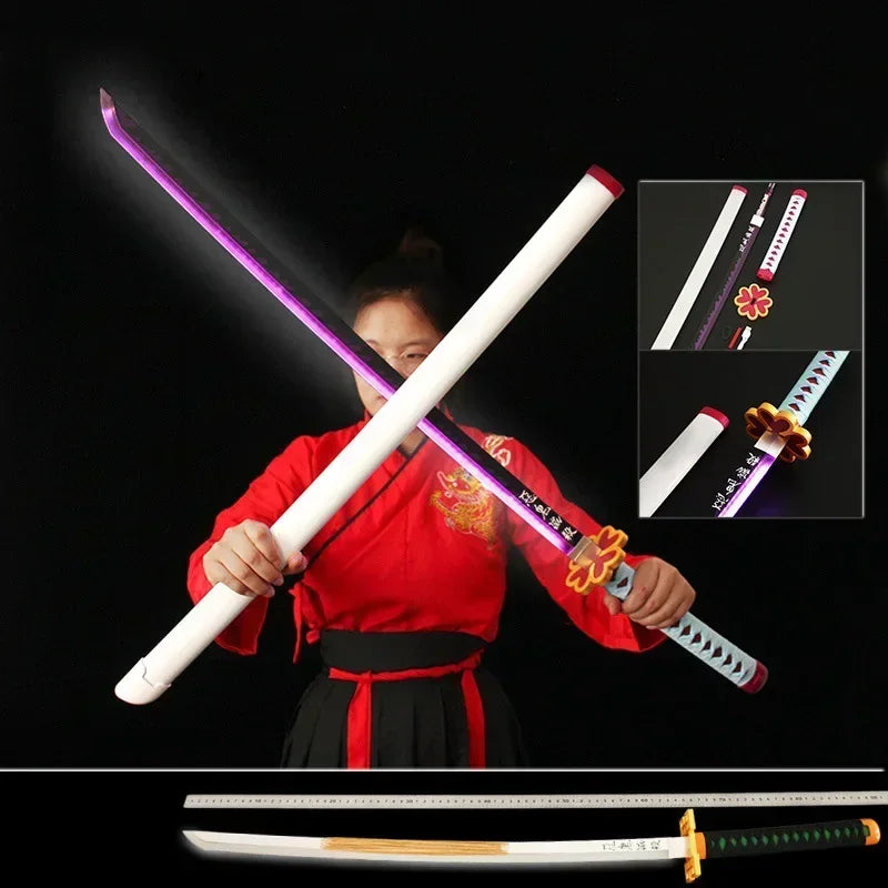 Demon Slayer Anime Katana Nichirin lame en bois Led
