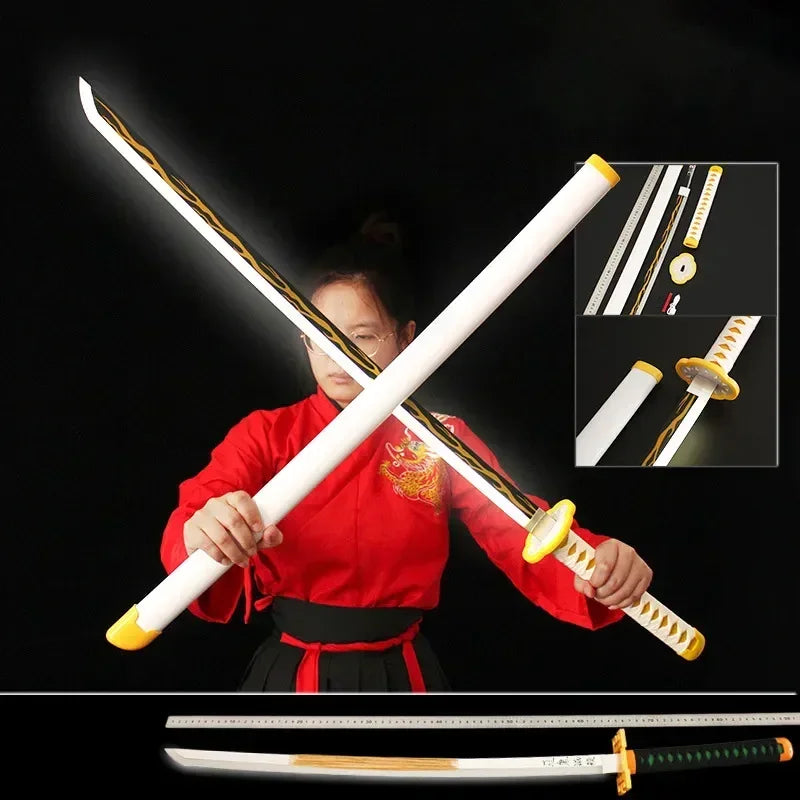 Demon Slayer Anime Katana Nichirin lame en bois Led