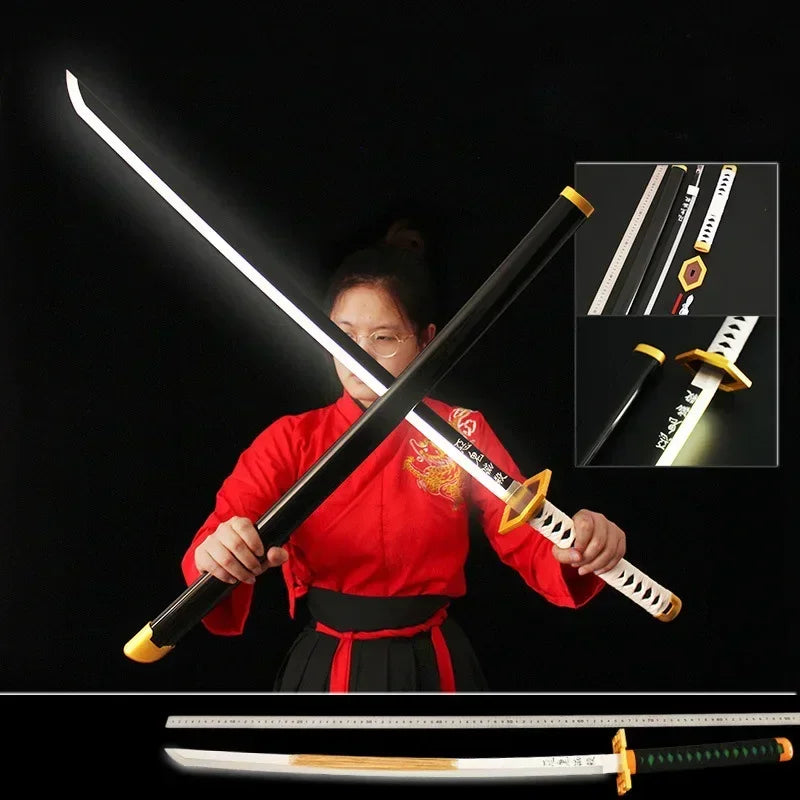 Demon Slayer Anime Katana Nichirin lame en bois Led