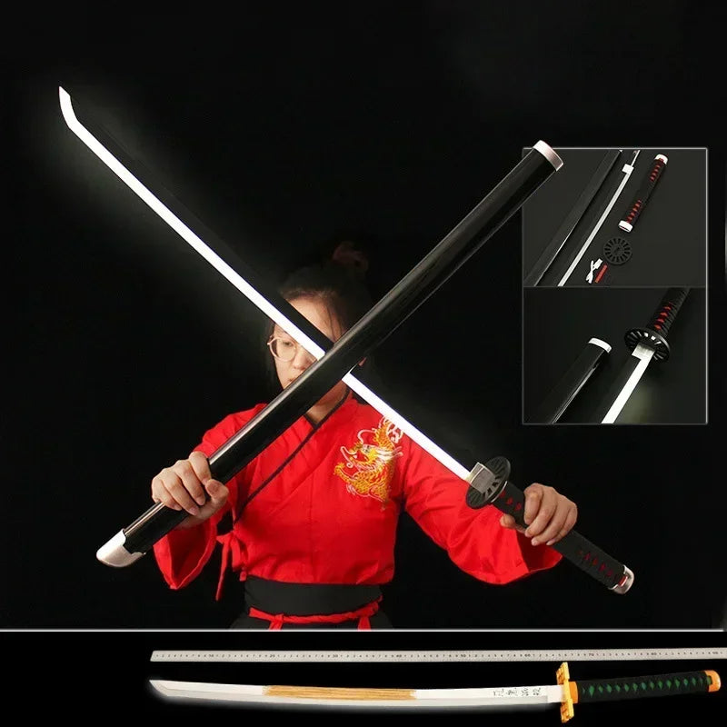 Demon Slayer Anime Katana Nichirin lame en bois Led