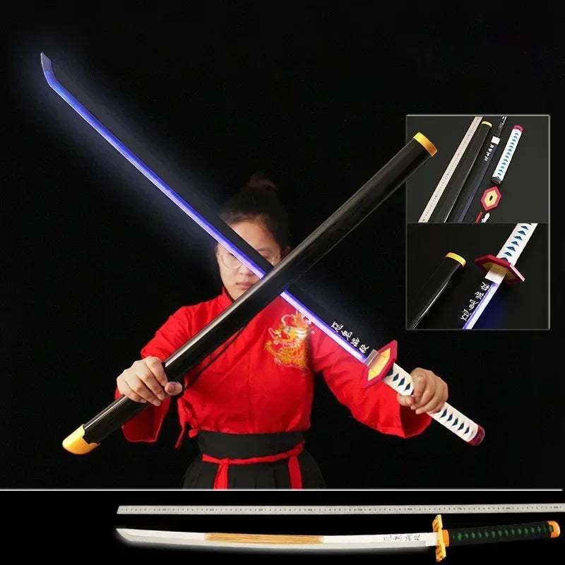 Demon Slayer Anime Katana Nichirin lame en bois Led