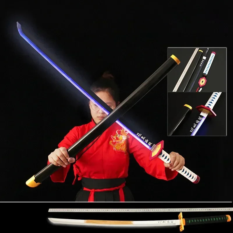Demon Slayer Anime Katana Nichirin lame en bois Led