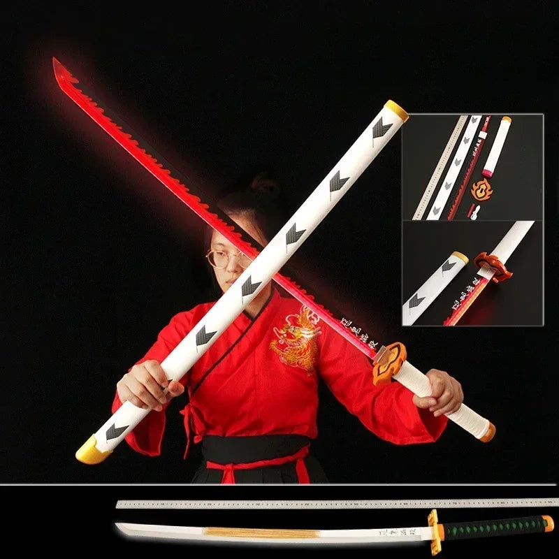 Demon Slayer Anime Katana Nichirin lame en bois Led