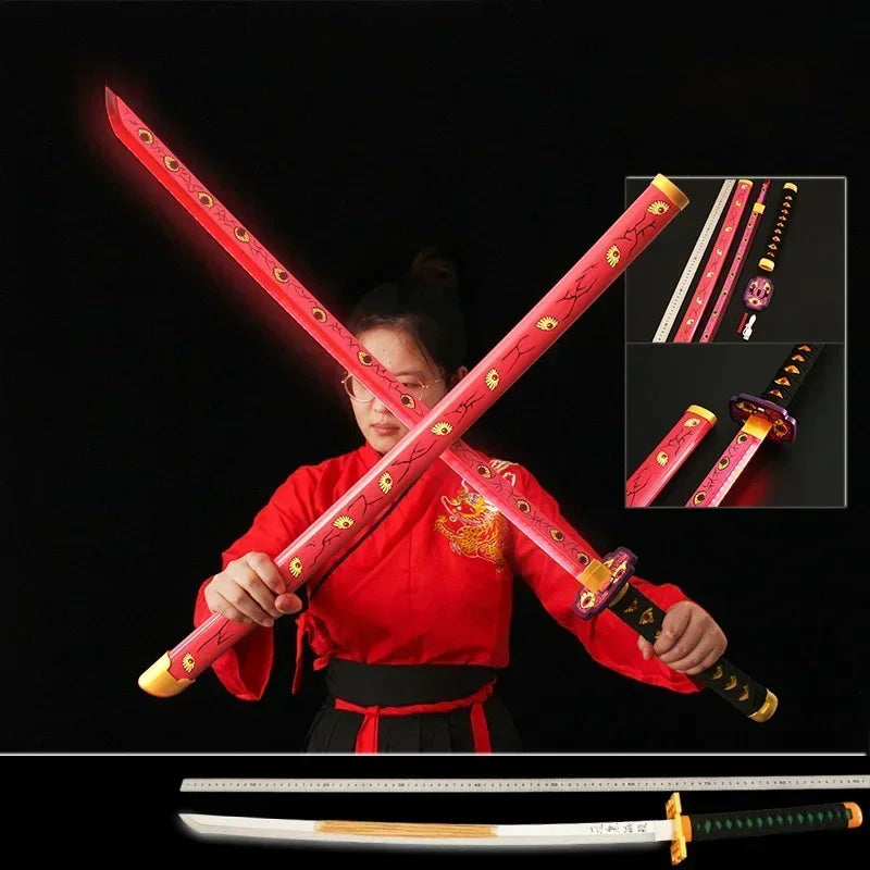 Demon Slayer Anime Katana Nichirin lame en bois Led